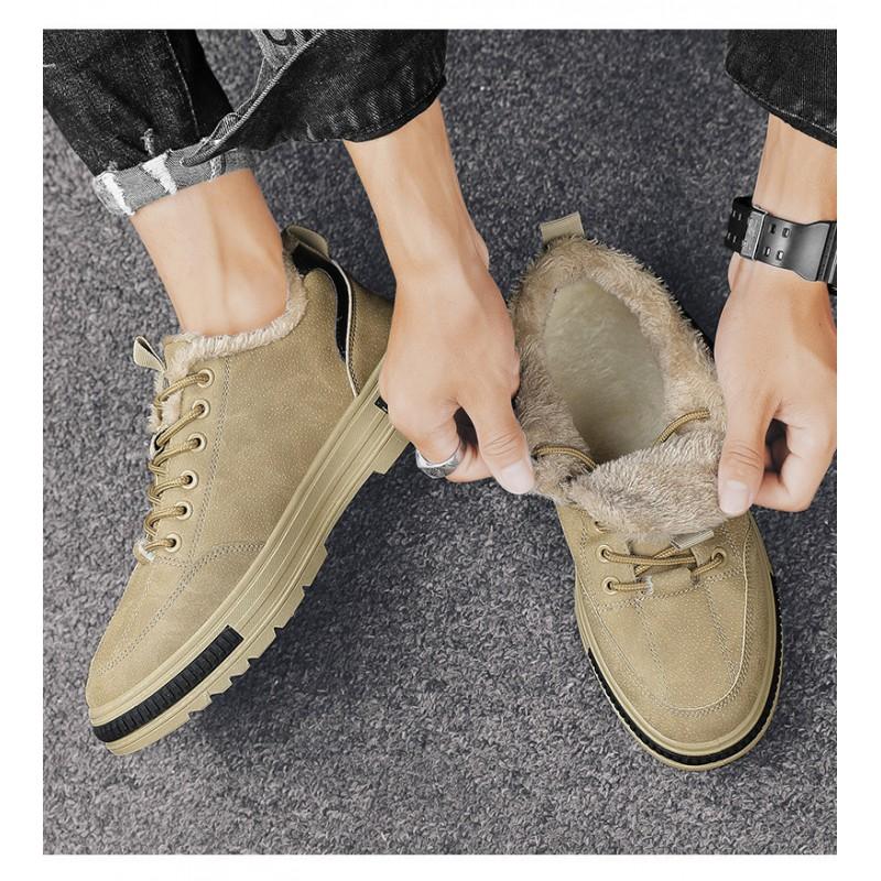Mens Winter Warm Work Shoes With Fleece Lining Comfortable Slip Resistant Safety Casual Boots Construction Site