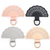 Chinese Style Metal Phone Patch Fan Shaped Phone Card Clip Luxury Phone Lanyard Gasket  Replacement