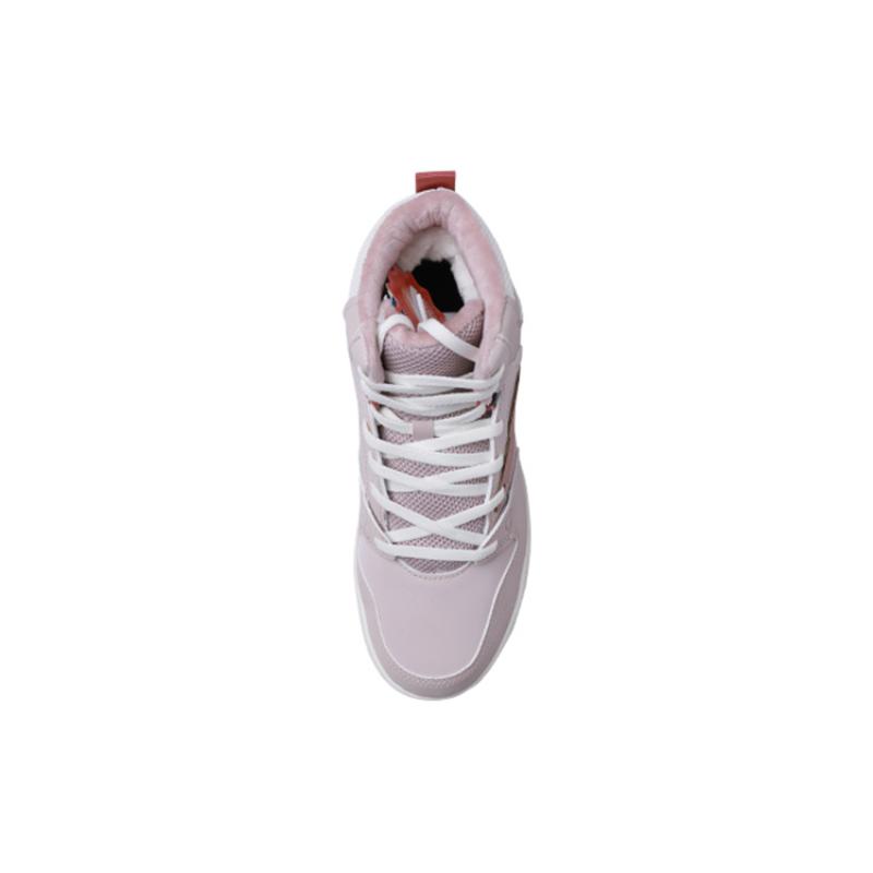 Anta High-Top Skateboard Shoes Women's Gray Pink White Sneakers