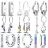 Hoop Earrings for Women Sparkling Pave CZ U Shape Star Moon Feather Luxury Fine Engagement Wedding Earring