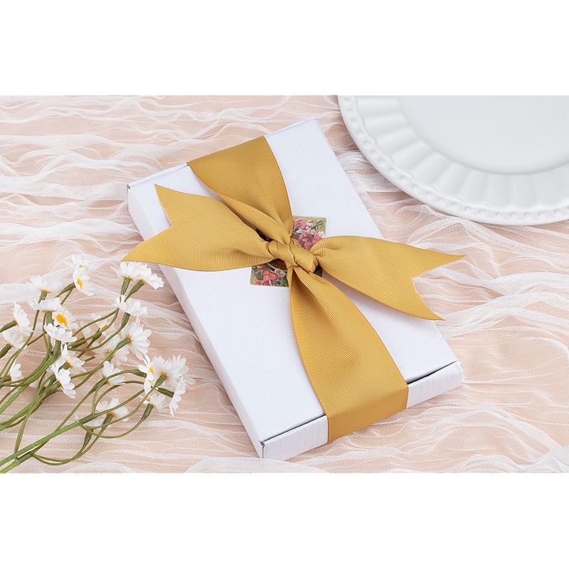 [Tekdeere]Width 100mm Solid Gold Grosgrain Ribbon, Perfect for Gift Wrapping, Sewing, Hair Accessories, Wedding Decoration - 22 Meters/roll