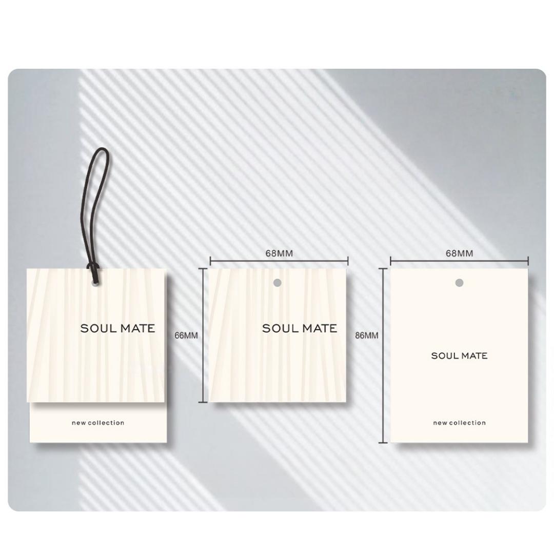 Custom Wholesale Eco-Friendly Paper Hang Tags, Custom Embossed Logo with Unique Texture for Apparel, Footwear & Tees