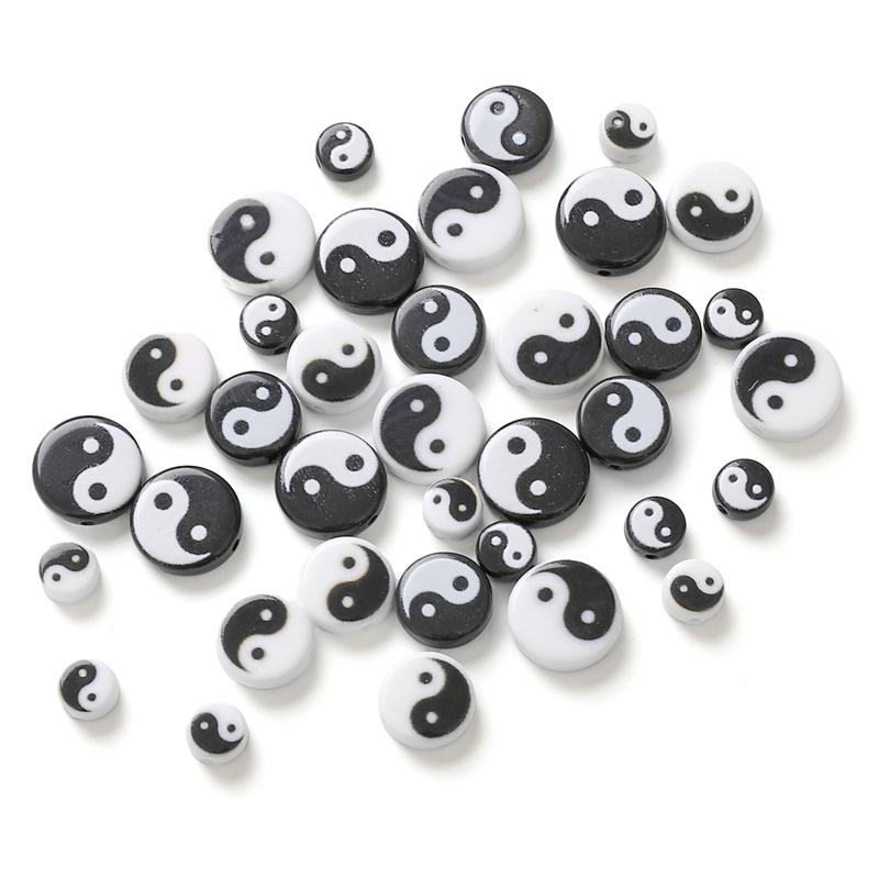 5Pcs Acrylic Taiji Bead For DIY Necklace Bracelet Earrings Jewelry Making Craft Accessories