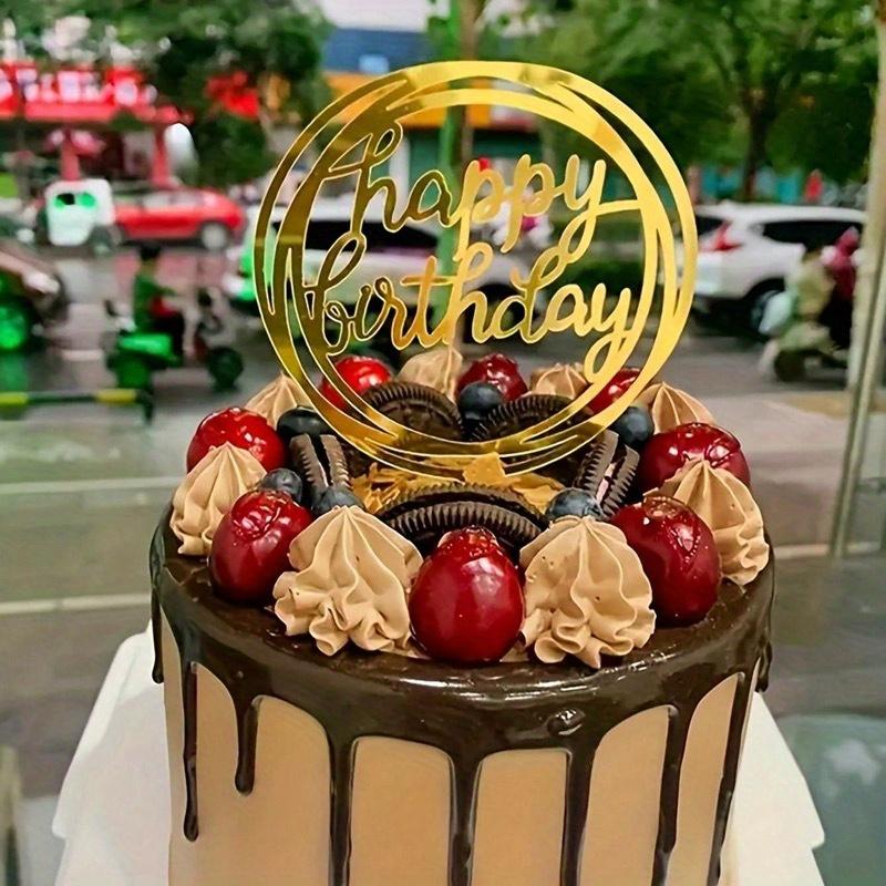10pcs Modern Happy Birthday Cake Toppers - Cake Decorations, Party Decoration Supplies - Perfect For Family And Friends
