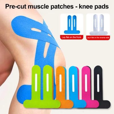 10 Pcs Precut Kinesiology Tape for Knee Pain Relief Waterproof Elastic Athletic Tape for Knee Support Stability