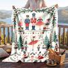 Christmas Flannel Throw Blanket Soft Warm Cozy For Sofa Bed Indoor Home Use Great Holiday Gift