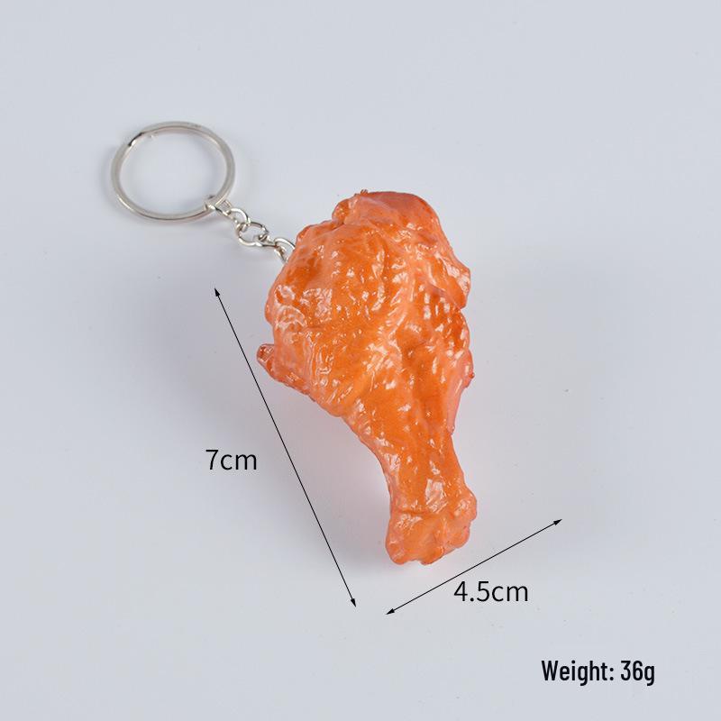 Simulated French Fries & Fried Chicken Keychain - Food Model Props and Toys