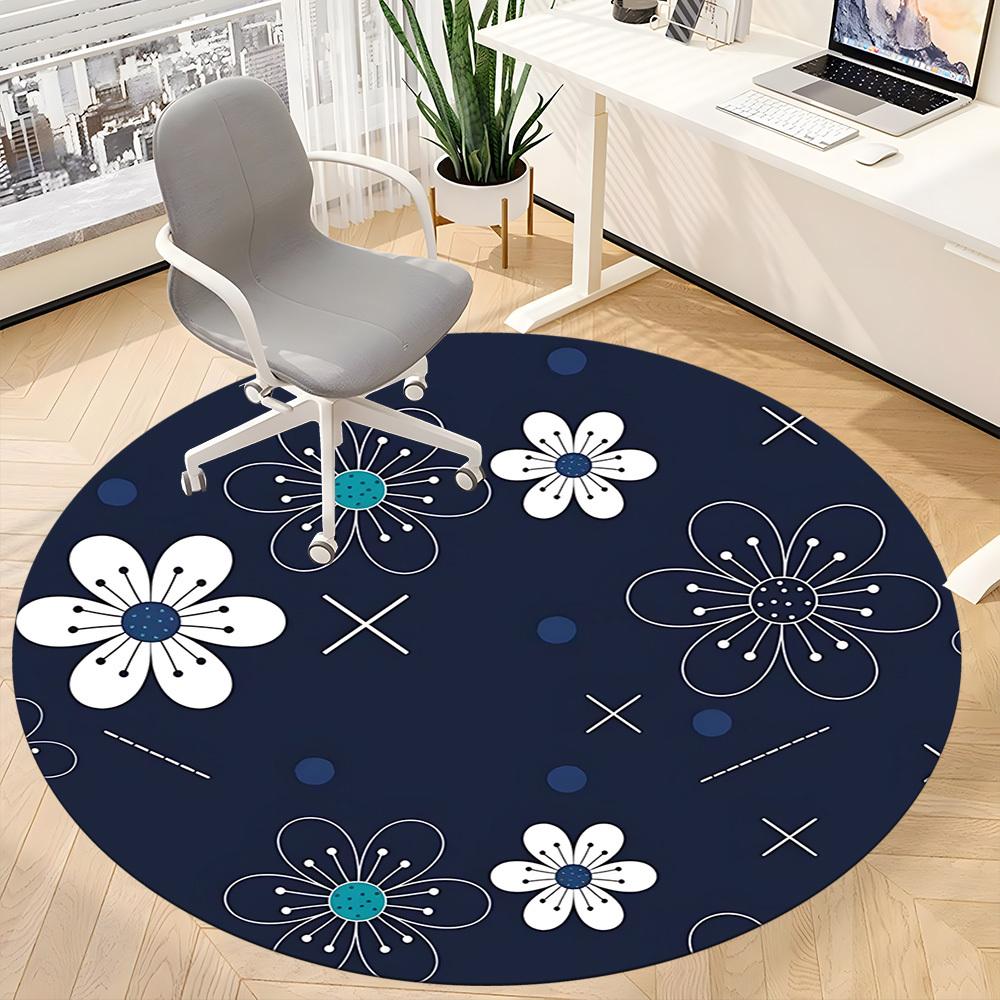 1PC Floral Pattern Chair Carpet for Office, Indoor Non-Slip Washable  Carpet, Soft Comfortable Mat For Office Room yy250930170