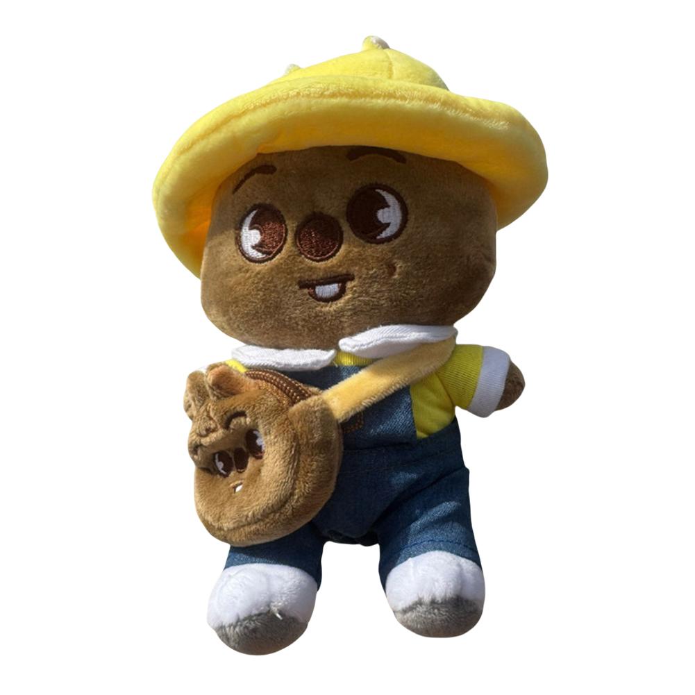 15 X 20 CM Plush Toy with Hat and Small Crossbody Bag Spring Kindergarten Stray Doll Cartoon Cute Doll for Holiday Surprise Gift