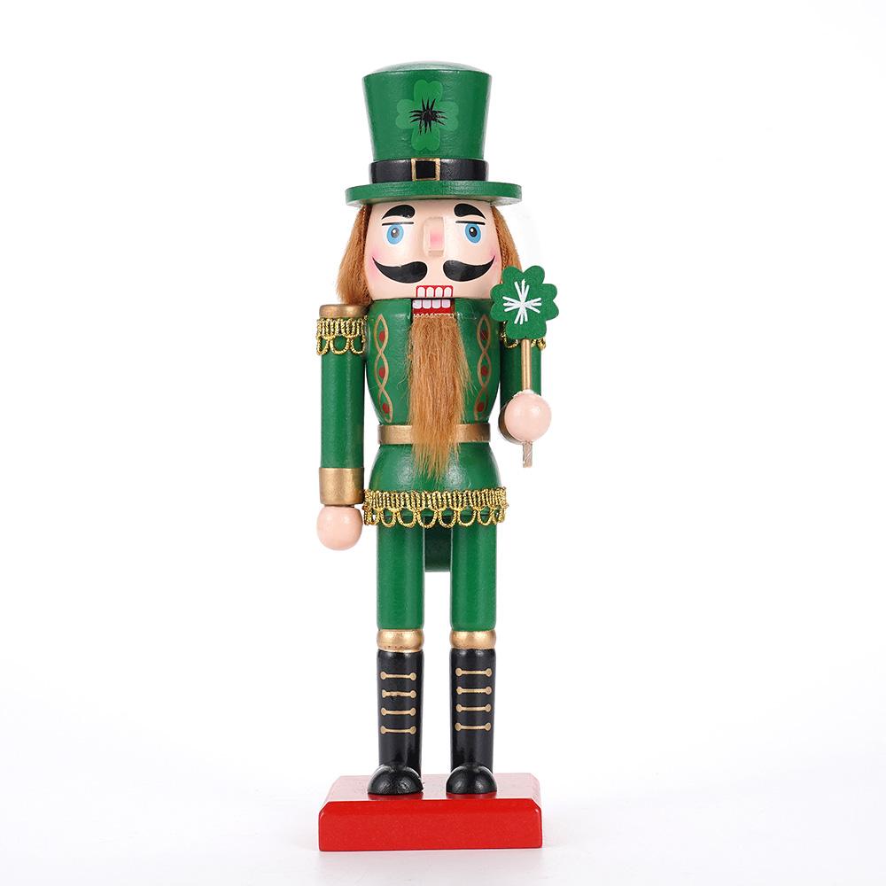 

25CM Christmas Nutcracker Puppet Wooden Handmade Nutcracker Soldier Gingerbread Man Doll Ornament Christmas Gift Home Decoration