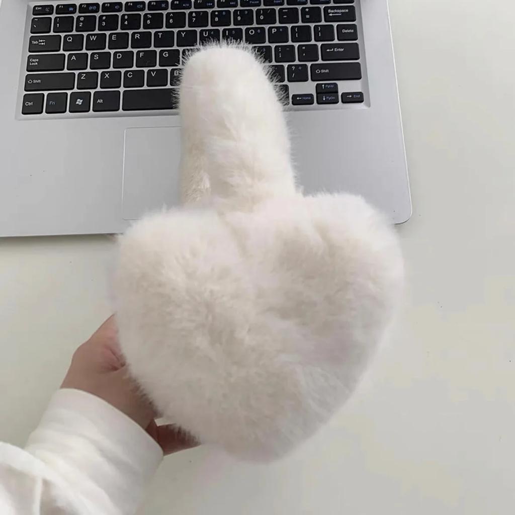 Y2k Korea Women Kawaii Pink Love Heart Earmuffs Winter Warm Thickened Japanese JK Ear Protection Cycling Earbags Accessories