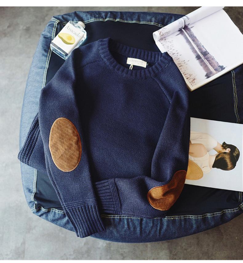 2023 Men's Trendy Thickened Korean-Style Sweater: Handsome, Versatile Knit Patch Design