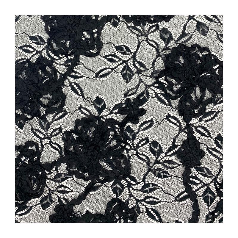 Pink Lace Fabric Roll with 3D Flower, Bead, and Sequin Embroidery for Children's Clothing Accessories