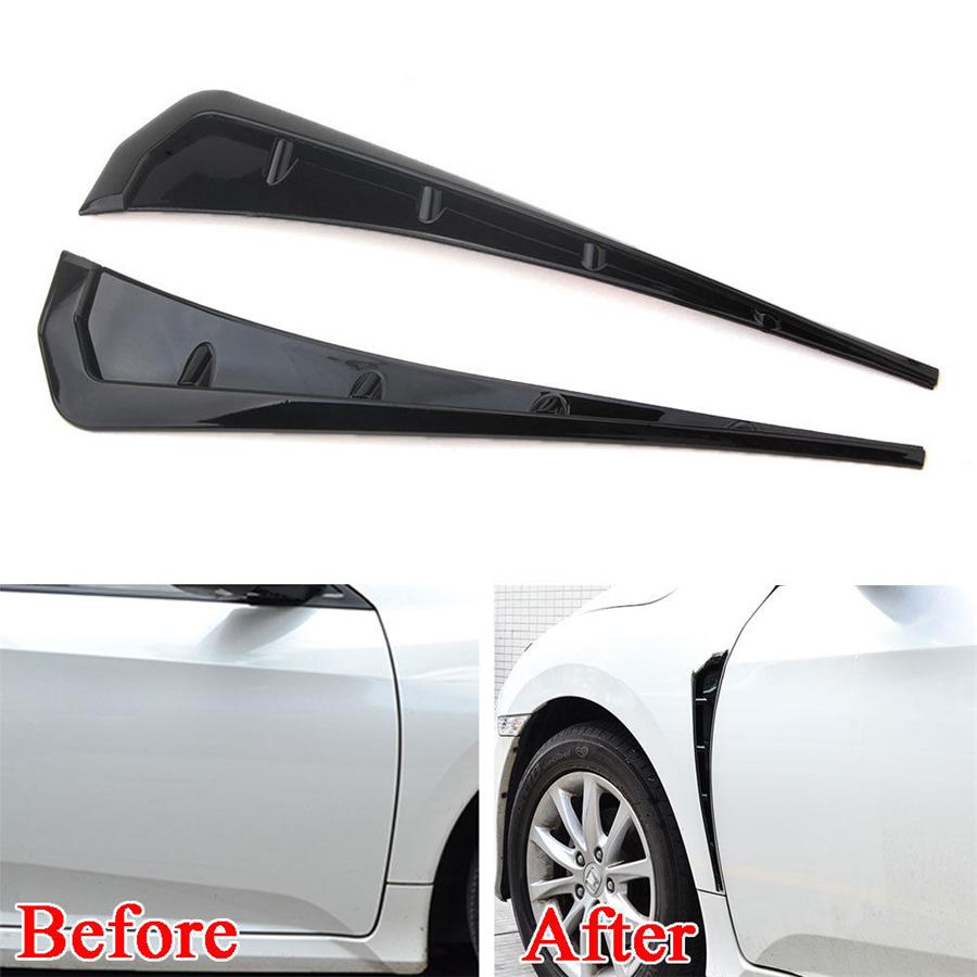 For 16-20 Honda Civic Type-R Side Fender Vent Air Wing Cover Trim Glossy Black