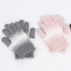 Warm Touchscreen Gloves Men Women Winter Knitted Gloves Full Finger Thickened Fleece Lined Gloves for Driving Skiing Daily Outings