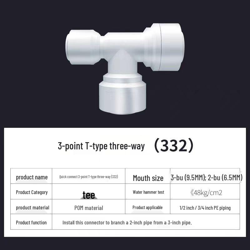 Jiuyunchuang Quick Connect Water Dispenser Filter Tee for Direct Drinking