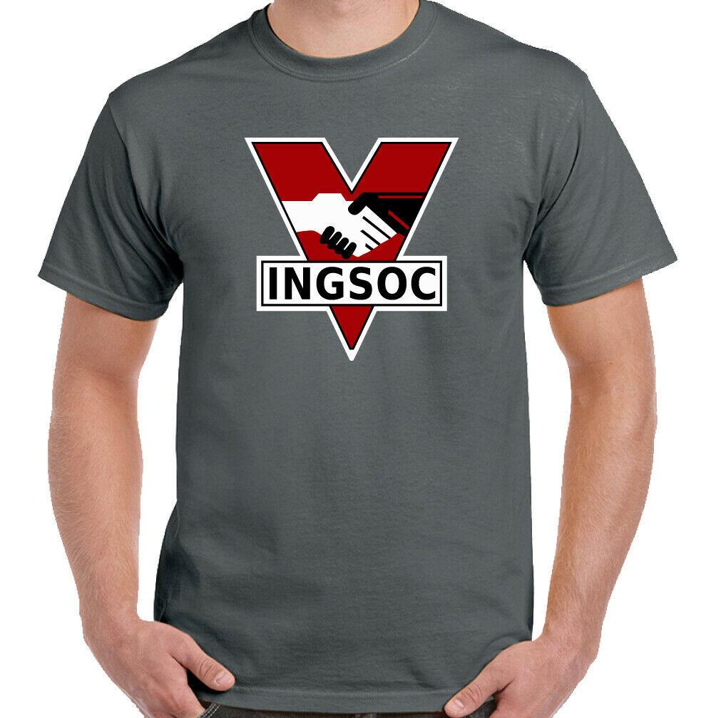 INGSOC T-Shirt 1984 Mens George Orwell Fictional Novel Top English Socialism S