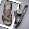 2025 Hot Sale Sandals Men's Summer New Beach Shoes Genuine Leather Sandals Soft Sole Men Sandals Trendy One Shoe and Two Wear