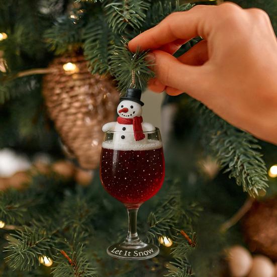 Christmas Ornament Drink Cup Hanging Charm Personalized Holiday Lanyard Decorations for Family Friends