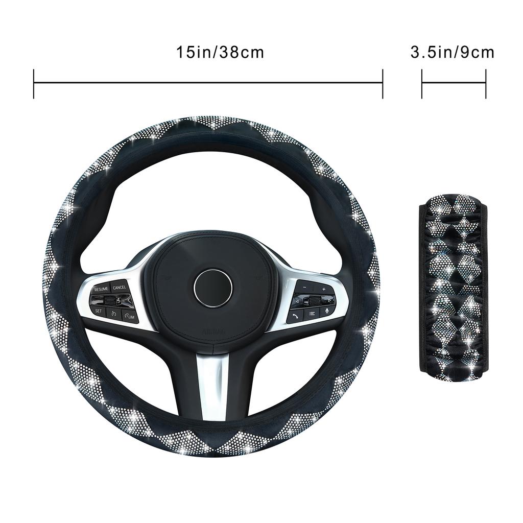 Car Diamond Steering Wheel Cover Non-Slip Decorative Accessories Without Inner Ring - Premium Quality