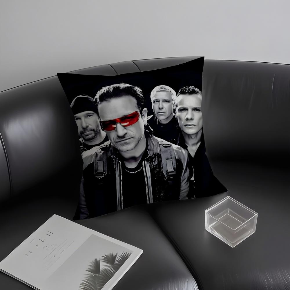 U-U2 Rockk Band Cushion Cover Pillowcase Ultra Soft Skin Friendly Fabric Cloud Like Comfort & Concealed Zipper