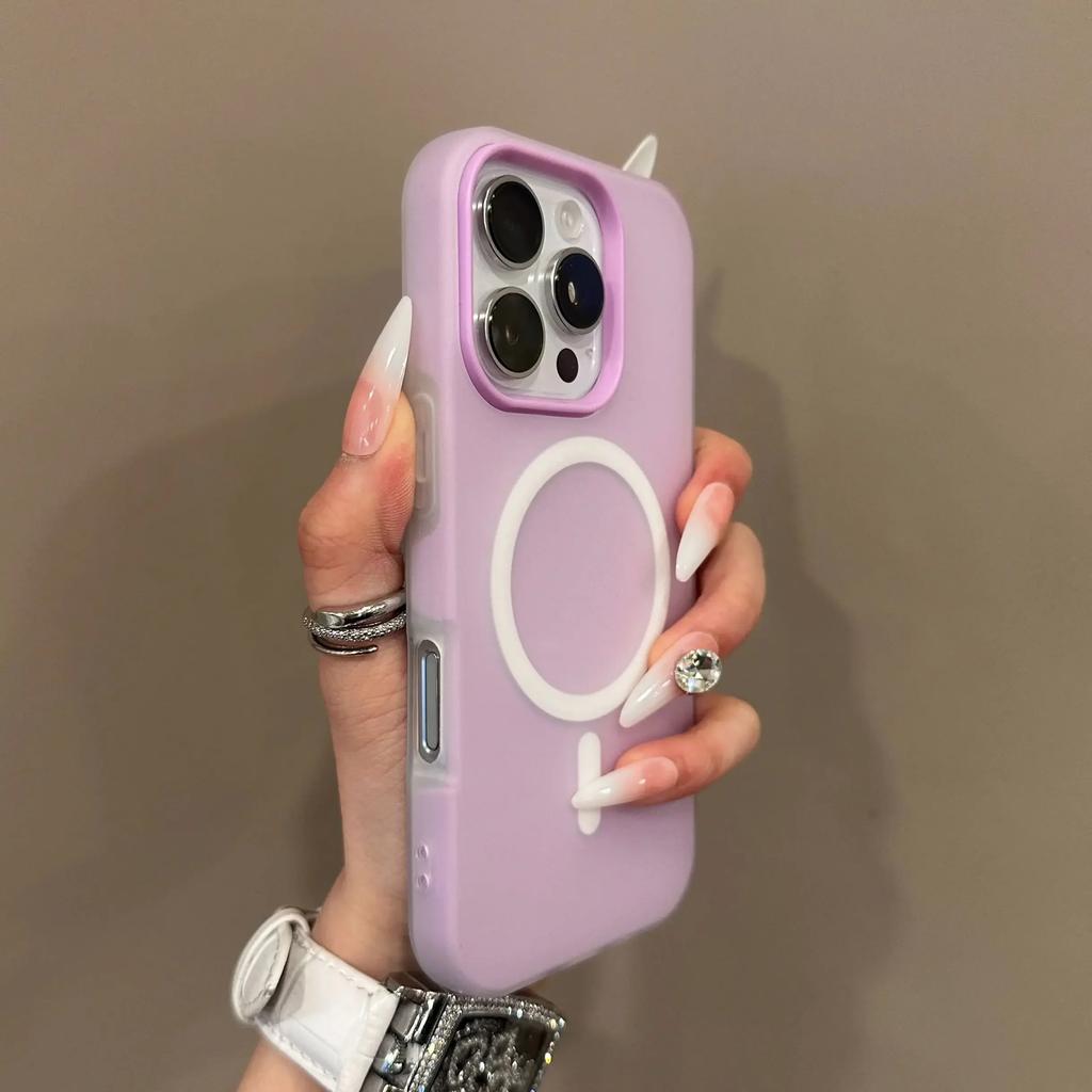 Luxuriöse Candy-Farbe 2 IN 1 Magsafe Hülle für IPhone 16 15 14 13 12 11 Pro Max Plus Magnetische kabellose Ladung Klar Matte Weiche Hülle