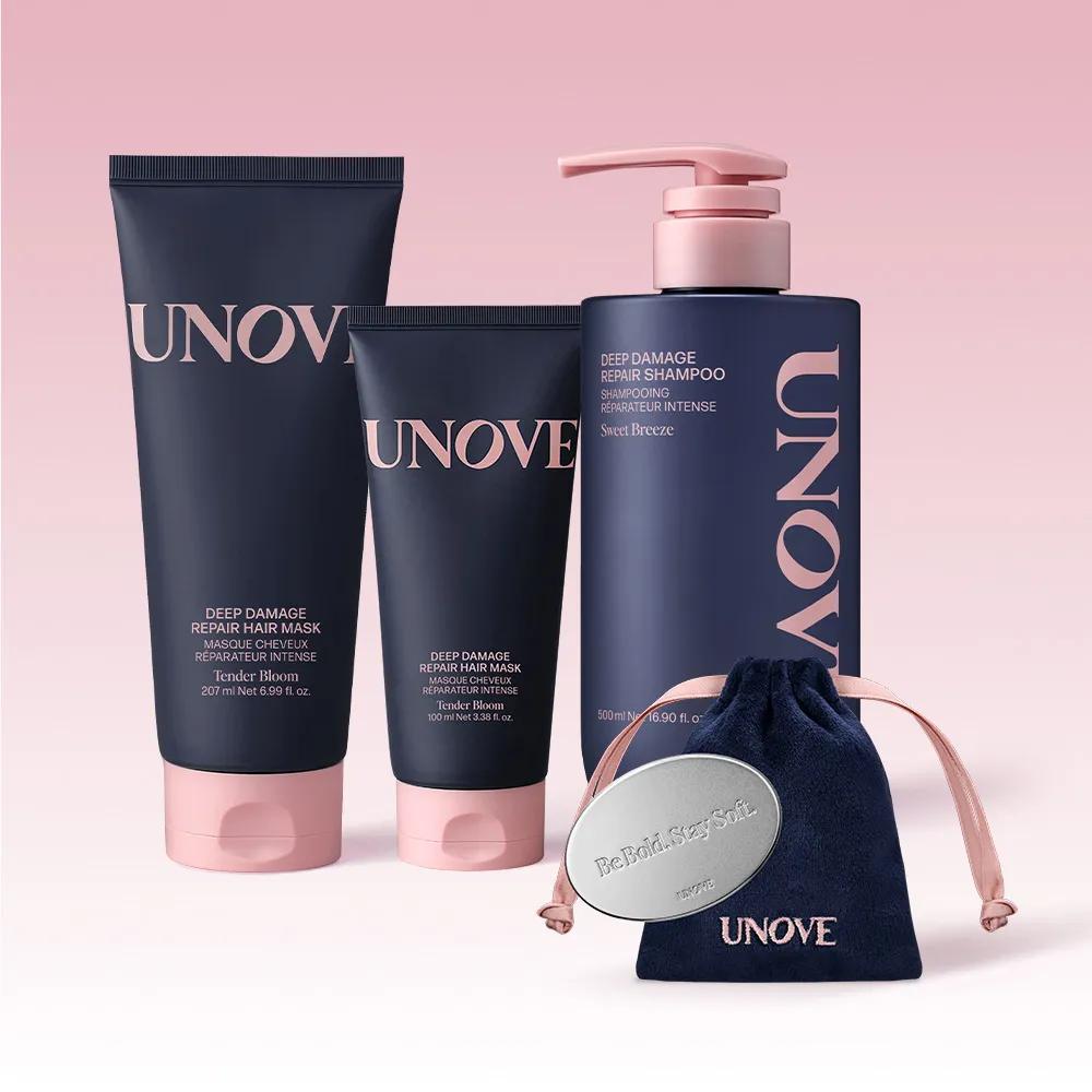 UNOVE Deep Damage Set (Treatment EX Tender Bloom Pack + Deep Damage Repair Shampoo)