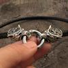 Vintage Men's Thor's Hammer Pendant Necklace Wolf Head Leather Rope Chain Men's Viking Punk Amulet Jewelry