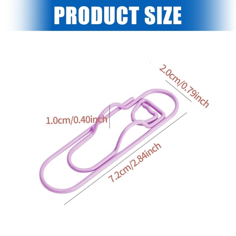 30PCS Fun Offices Supplies Adorable Metal Heart Paper Clips Metal Texture Suitable for Bookmarking and File Sorting