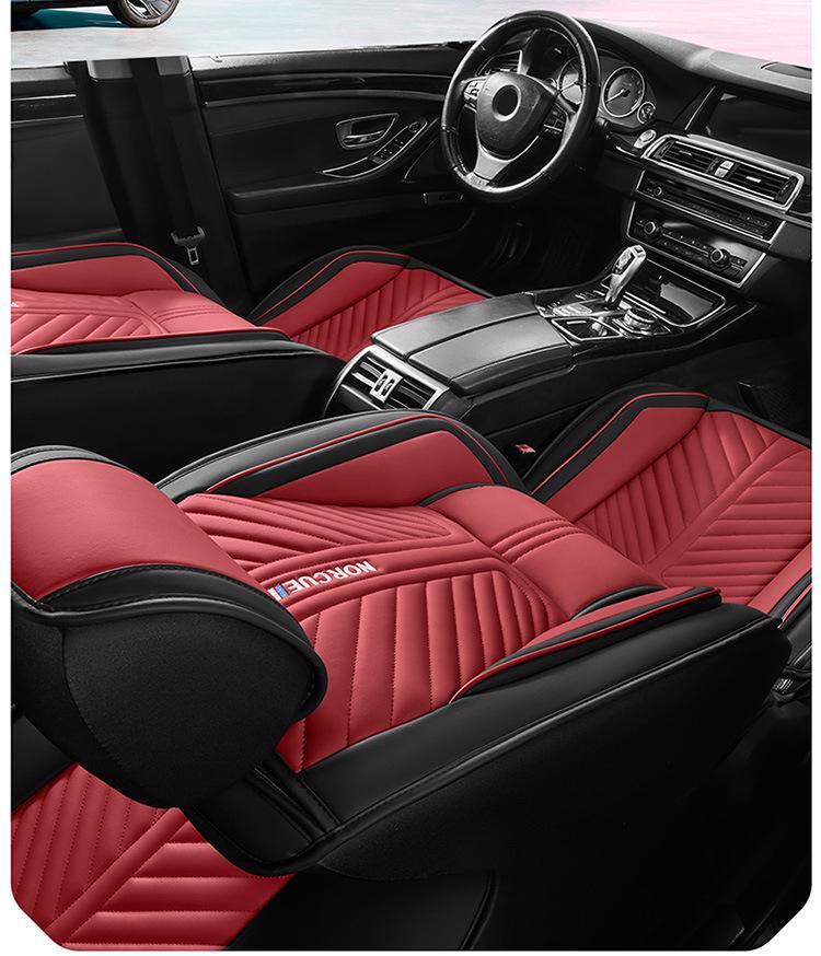 Universal Four Seasons Leather Car Seat Cushion Cover for Small 5-Seat Cars