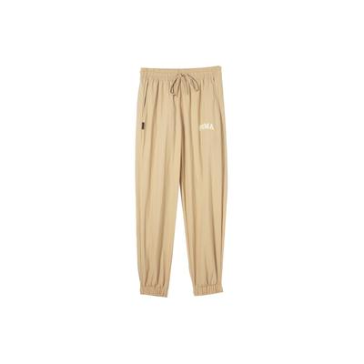 Team Woven Pants With Letter Print, Mid-Waist Drawstring, And Comfortable Elastic Cuffs Men Bottoms Oatmeal 630358-91