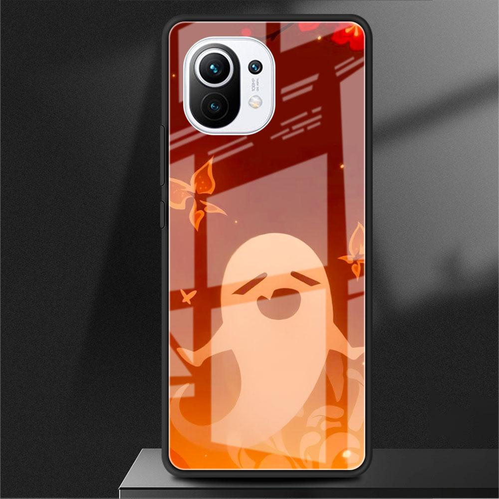 Genshin Impact Logo Glass Case For Xiaomi Poco X3 NFC 11 Lite 11T F3 M3 For Redmi Note 11 10 9 8 Pro 10S 9S 9A 9C Phone Cover