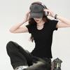 Summer trendy design chain t-shirt regular short sleeved slim fit short top for women cool