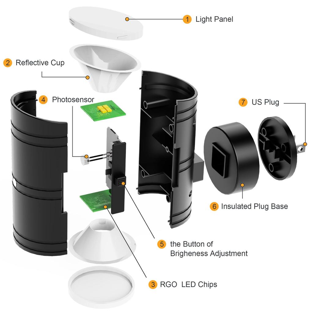 Night Light US Plug Smart Sensor LED Light Wall Lamp for Home Aisle WC Hallway Stair Kitchen Bedroom Photosensitive Night Light