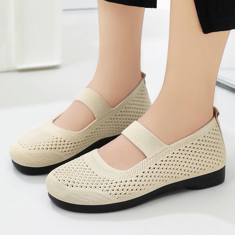Women's Shoes Summer Hollow Breathable Mesh Shoes Lazy One-pedal Shoes Solid Color Versatile Casual Shoes