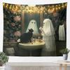 Halloween Boho Moth Tapestries Gothic Nature Wall Tapestry Boho Exotic Vintage Floral Black Wall Art For Kids Teens Youth Women