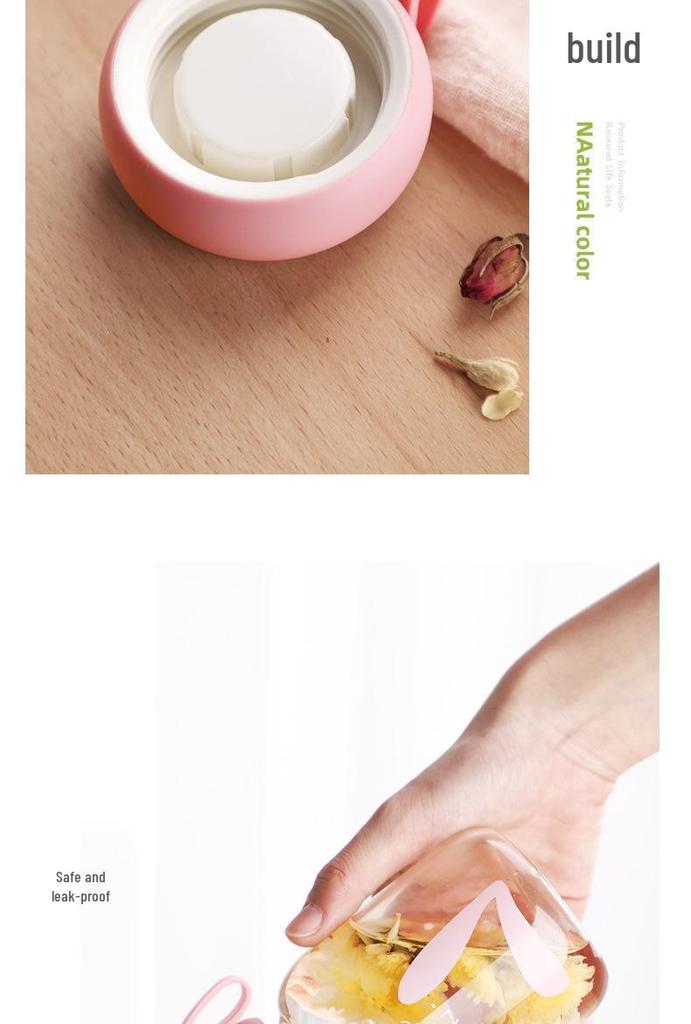 Heat-Resistant Borosilicate Glass Cup for Women - Cute, Portable, Transparent, Small Tea Brewing Cup