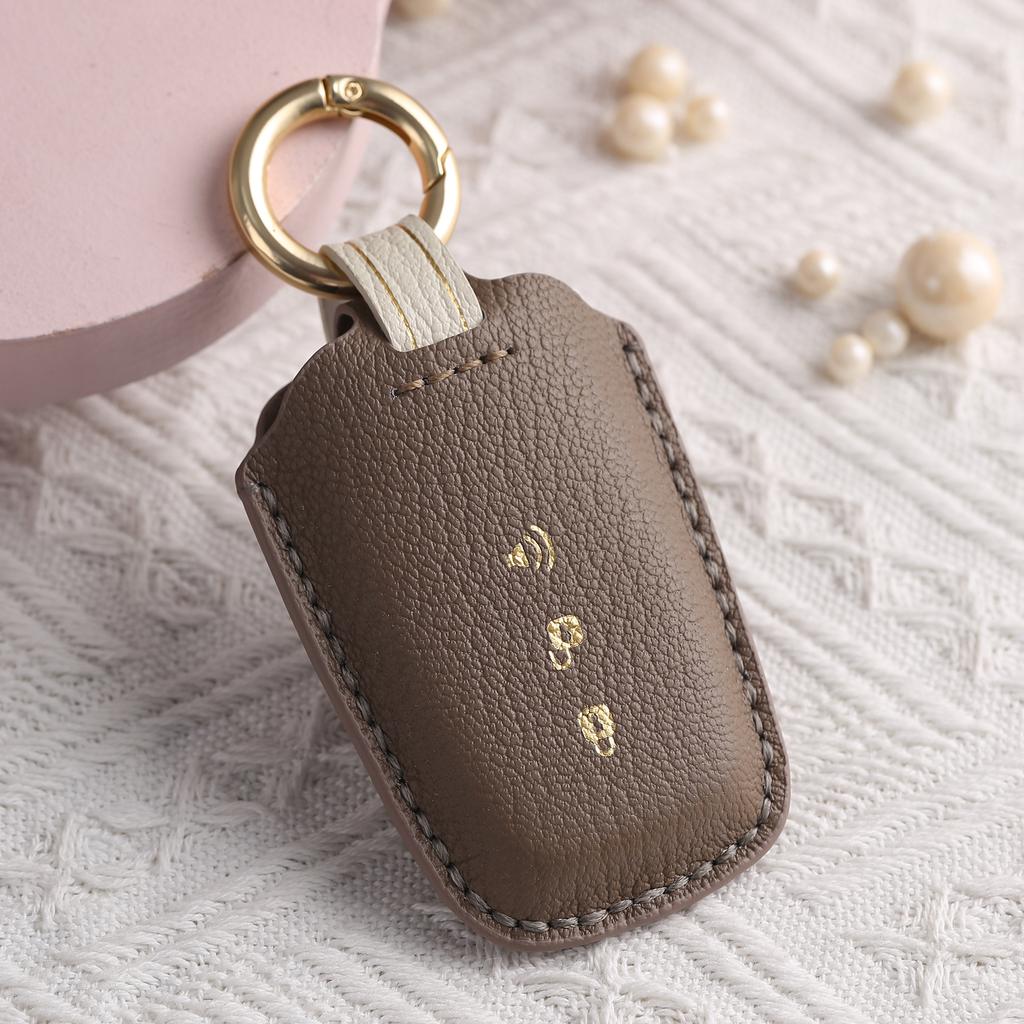 Customized High-end Car Key Cover Is Suitable for Shuanglong Car Special Key Bag Protective Case, Pure Handmade Leather
