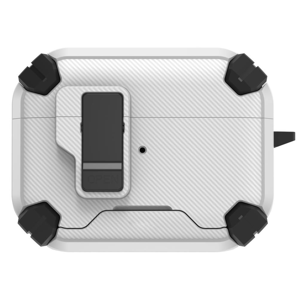 LeReach For Apple AirPods Pro 3 Mega Case Fiber Armor PC+TPU Magnetic Pop- Open Earphone Cover Protection For AirPods 4