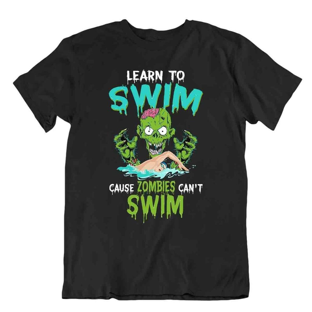 Zombies Swim Tshirt Pun Joke T-Shirt Frik Design Tee