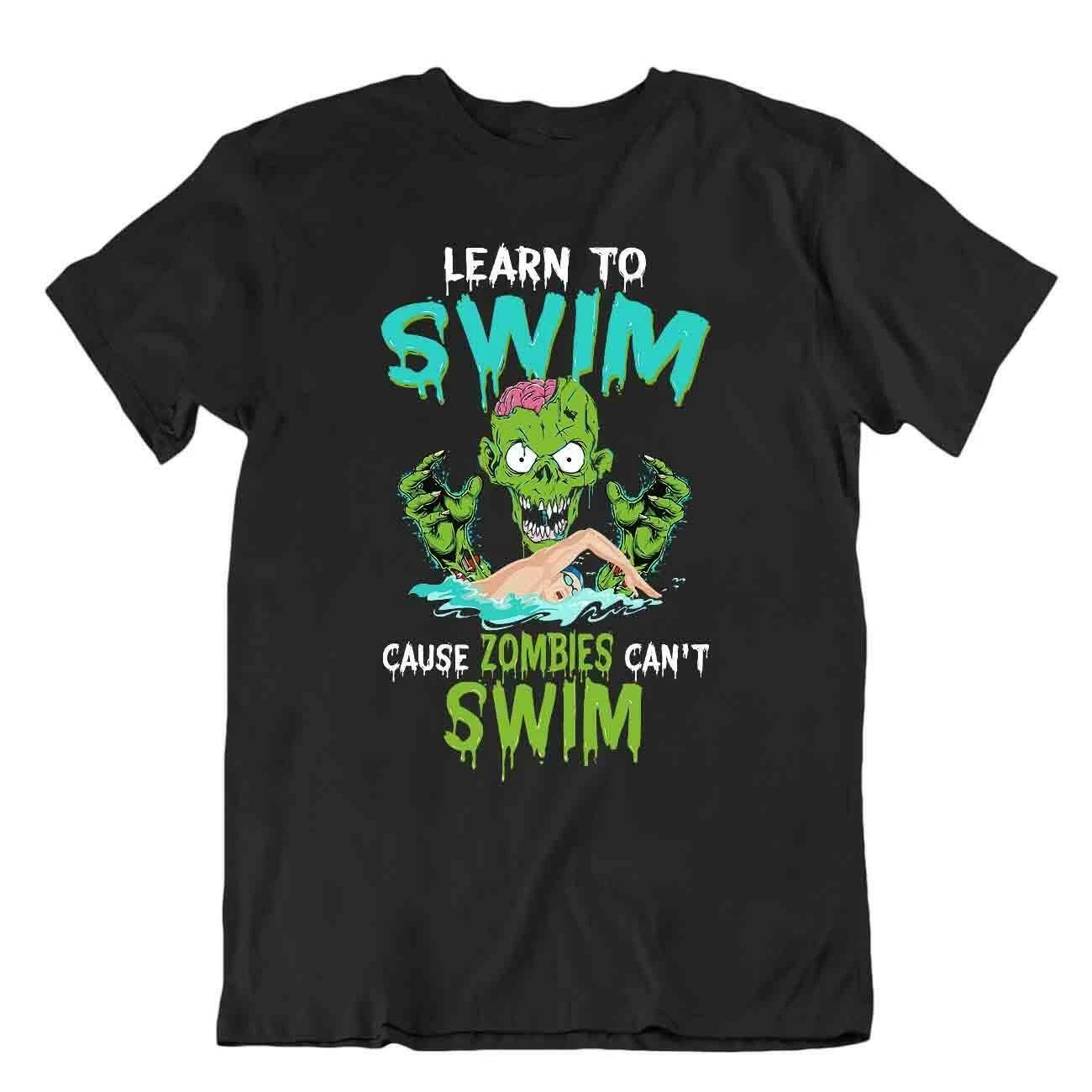 Zombies Swim Tshirt Pun Joke T-Shirt Frik Design Tee M
