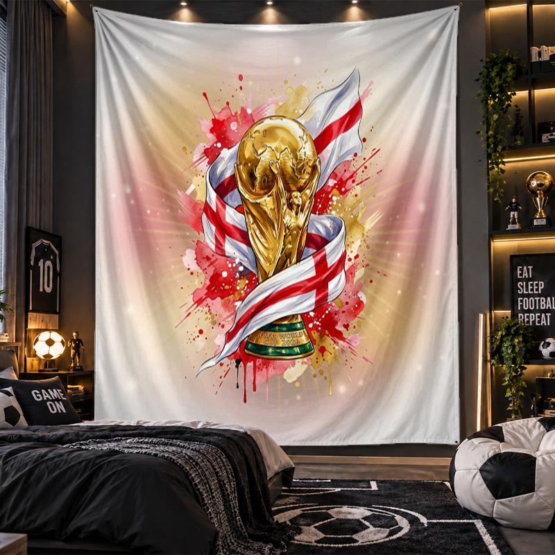 Wall Hanging Tapestry England Football Print Cloth for Living Room Bedroom Home Decor