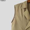 INCERUN 2PCS Men Sleeveless Thin Blazer Tops Long Pants Casual Sets Outfits