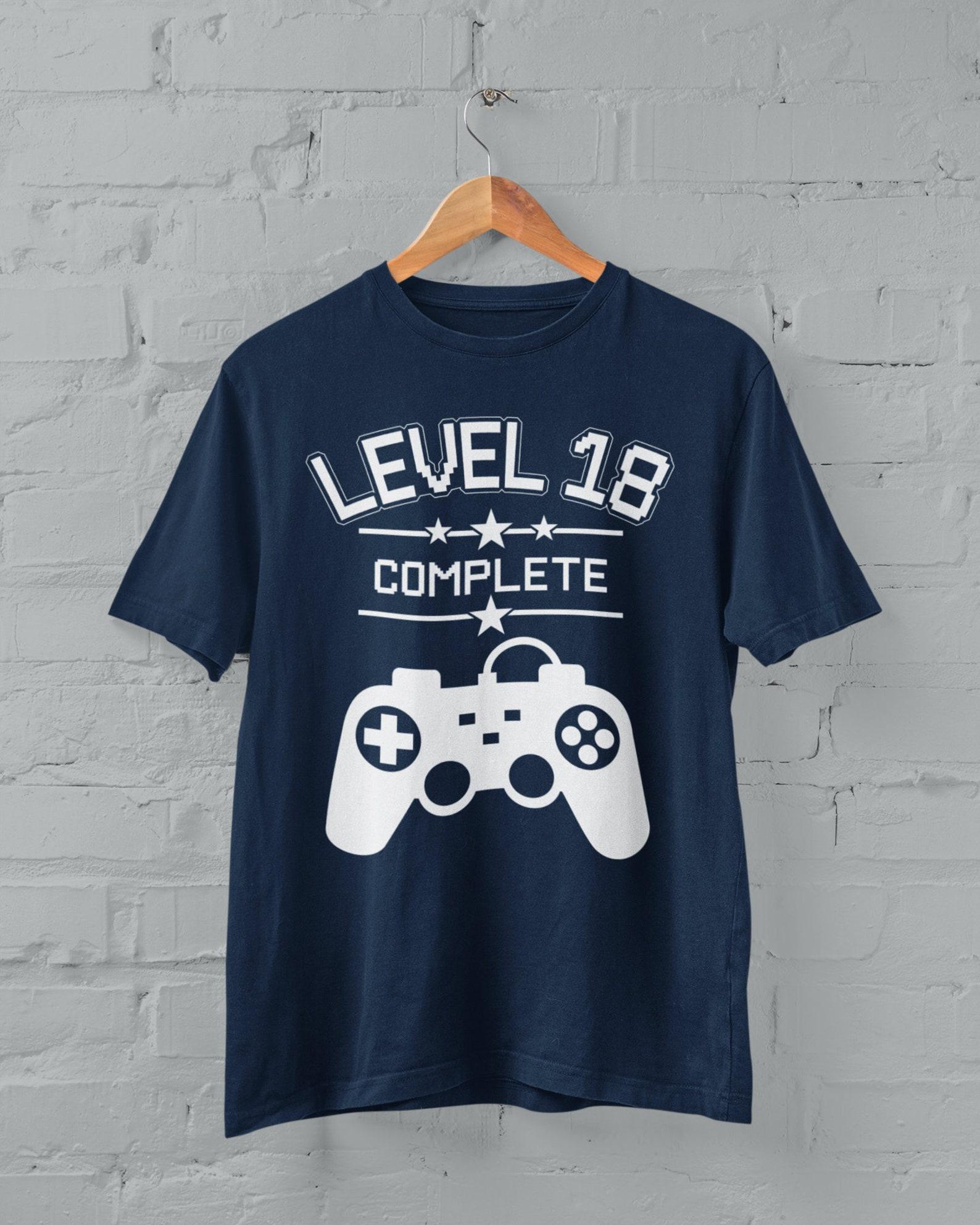 Level 18 Complete Funny 18th Birthday T Shirt Gamer Style S