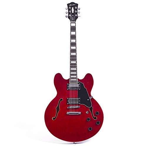 GROTE Jazz Electric Guitar Semi-Hollow Body (Red)