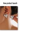 18k Gold Plated Geometric Heart Stud Earrings, Titanium Steel, Versatile Fashion Jewelry