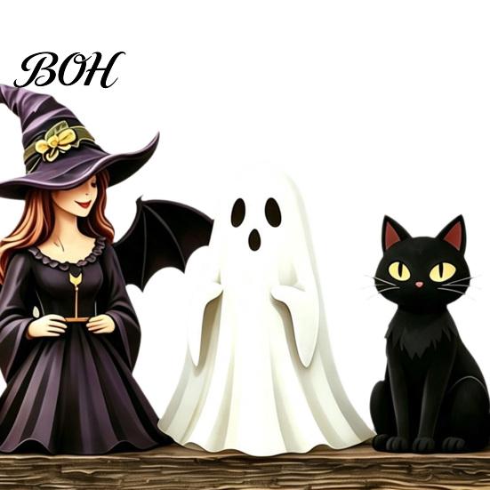 Functional Wooden Key Storage Halloween Holder, Lady Ghost Holder with 4 Hooks, Wall Home Decor Mounted Spooky Rack Organizer for Entryway Hallway
