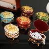 Mini Jewelry Storage Box Portable Oval Organizer European Style Necklace Case Alloy Storage Earrings Ring Dressing Table Display