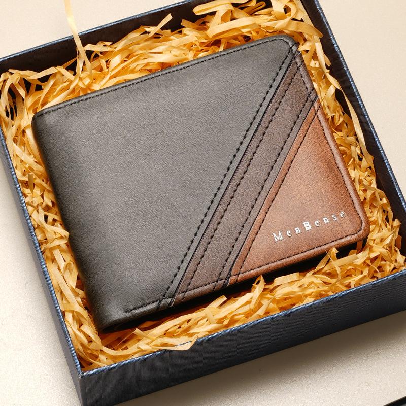 New Men'S Wallet Men'S Short Wallet Middle-Aged And Youth Wallet Large Capacity Multi-Card Wallet