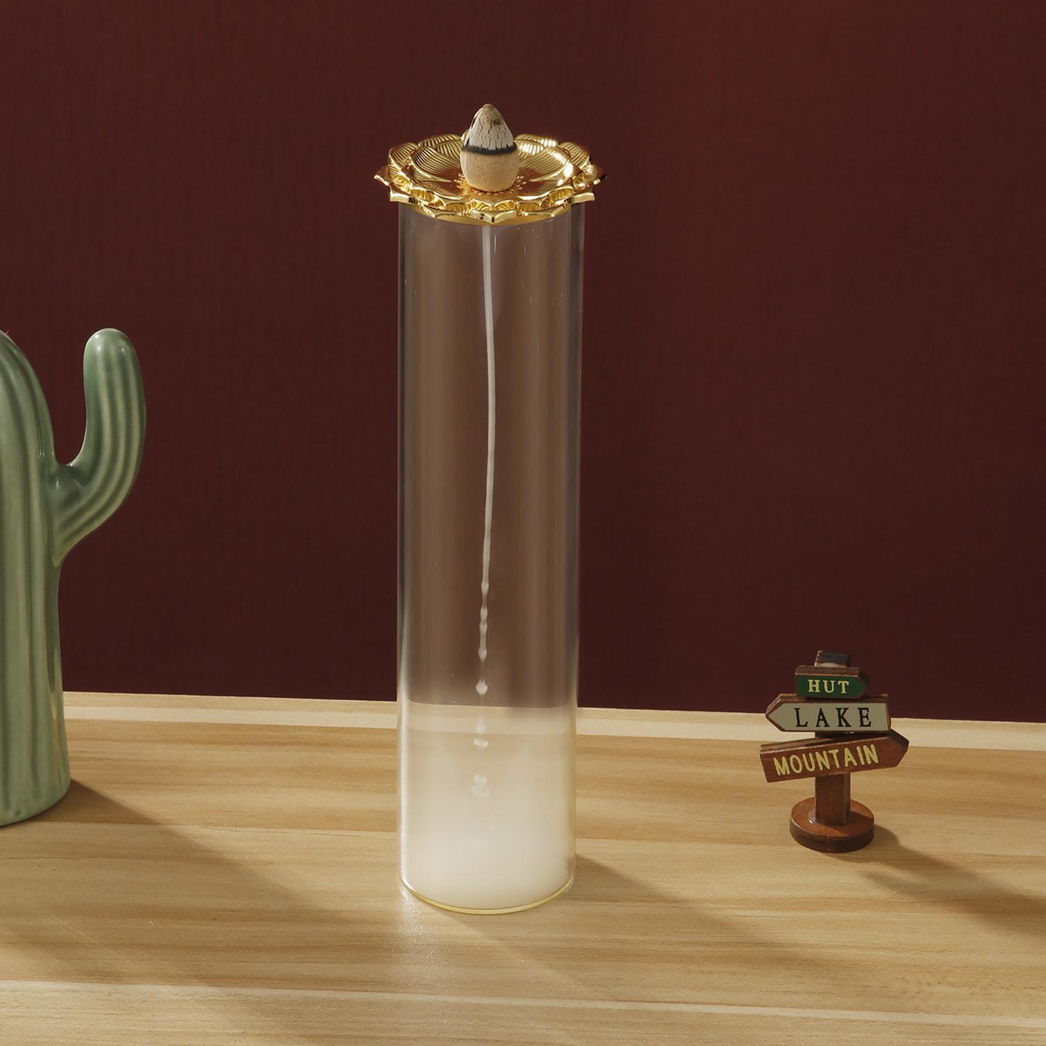 

Держатель для благовоний с обратным потоком для конусных благовоний, стеклянная курильница со съемным стеклянным золоуловителем для ароматерапии и медитации